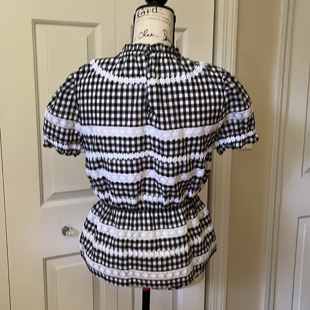 J. Crew Daisy Chain peplum gingham blouse XS/Sm - Picture 6 of 9